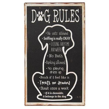 Dog Rules Metal Sign - The Fox Decor